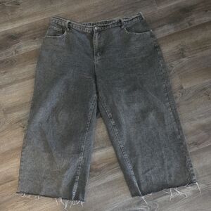 SHEIN 3x Gray Wide Leg Jeans